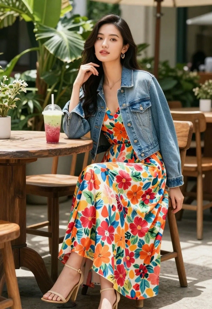 20 Weekend Comfy Casual Outfits for Women Everyone Will Adore (Wait Until You See #4!) - 2. Denim Jacket & Maxi Dress 1
