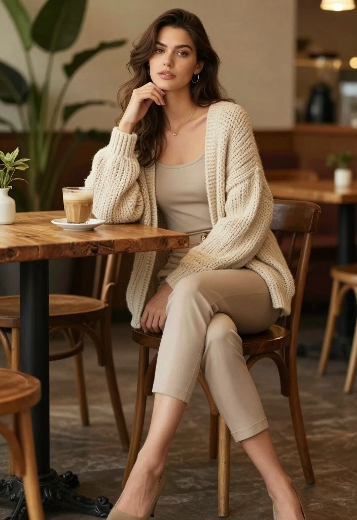 20 Weekend Comfy Casual Outfits for Women Everyone Will Adore (Wait Until You See #4!) - 6. Comfy Cardigan & Cropped Pants 1