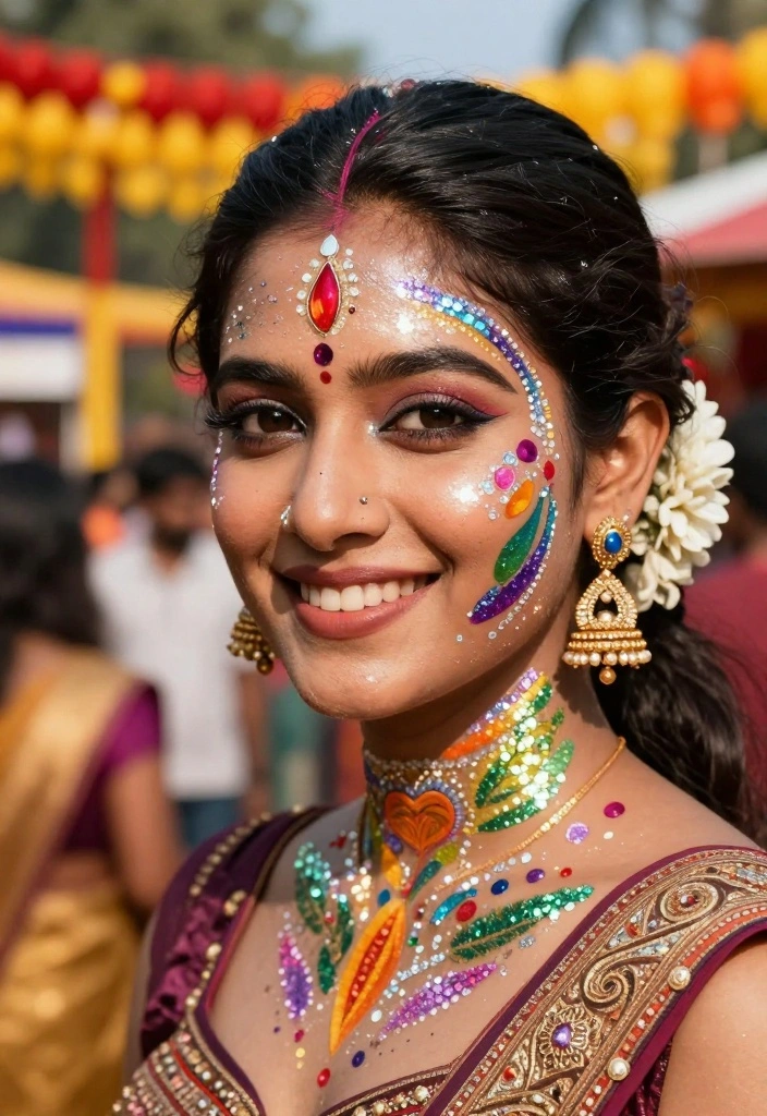21 Chic Fashion Tips for Women Attending Festivals (Prepare to Shine!) - 9. Experiment with Face and Body Art 1