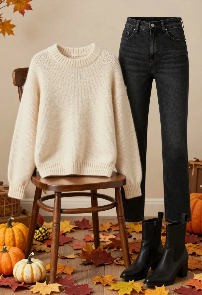 21 Cute Fall Outfit Ideas That’ll Keep You Cozy and Stylish (Wait Until You See #10!) - 1. Cozy Chunky Knit Sweater 1