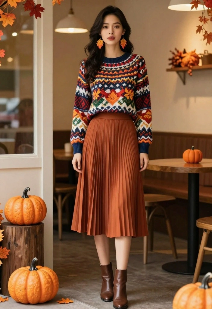 21 Cute Fall Outfit Ideas That’ll Keep You Cozy and Stylish (Wait Until You See #10!) - 21. Festive Autumn Outfit 1
