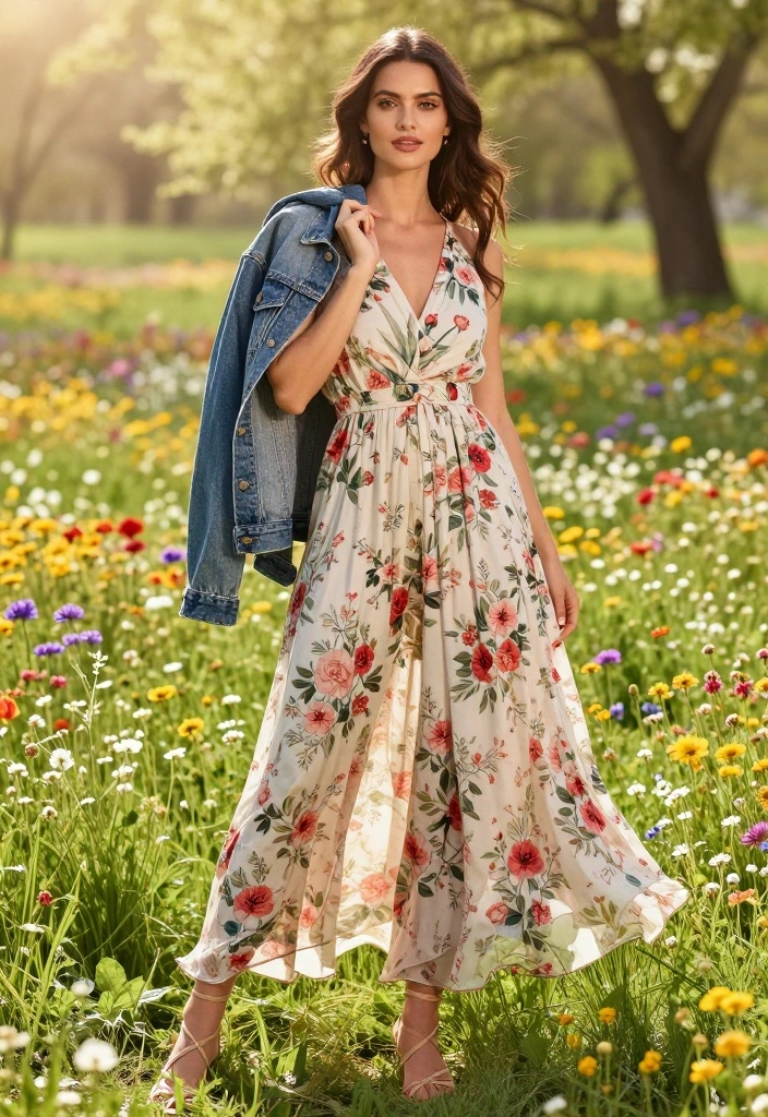 21 Effortlessly Chic Spring Outfit Ideas for Women (Get Ready to Turn Heads!) - 1. Floral Maxi Dress 1
