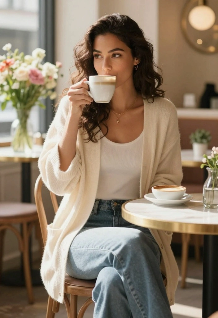 21 Effortlessly Chic Spring Outfit Ideas for Women (Get Ready to Turn Heads!) - 15. Flowy Cardigan 1