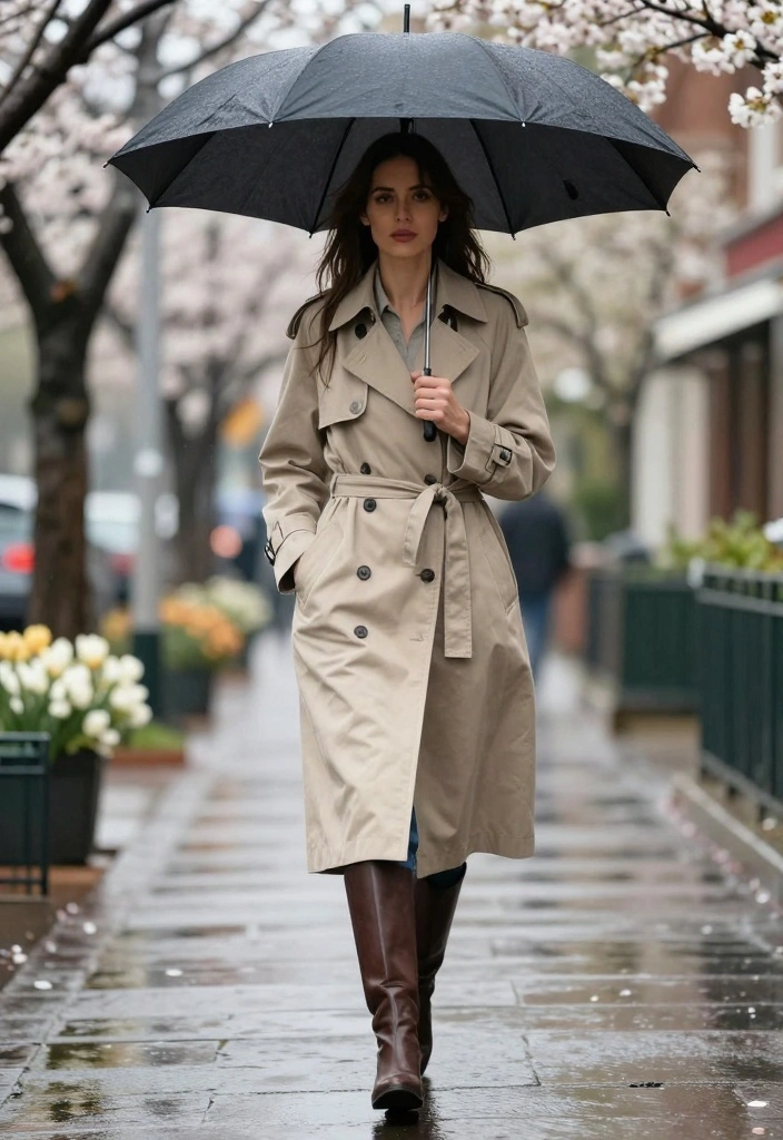 21 Effortlessly Chic Spring Outfit Ideas for Women (Get Ready to Turn Heads!) - 9. Lightweight Trench Coat 1