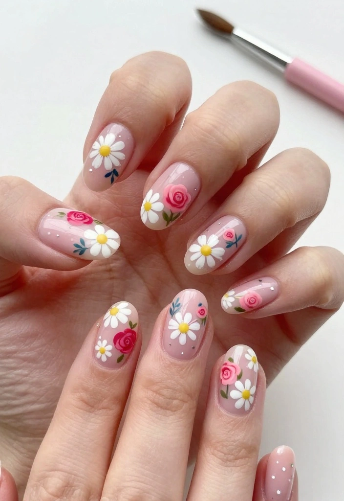 21 Nail Art Techniques That Will Make You a Pro in No Time (Tip #3 Is a Game Changer!) - 4. Floral Fantasy 1