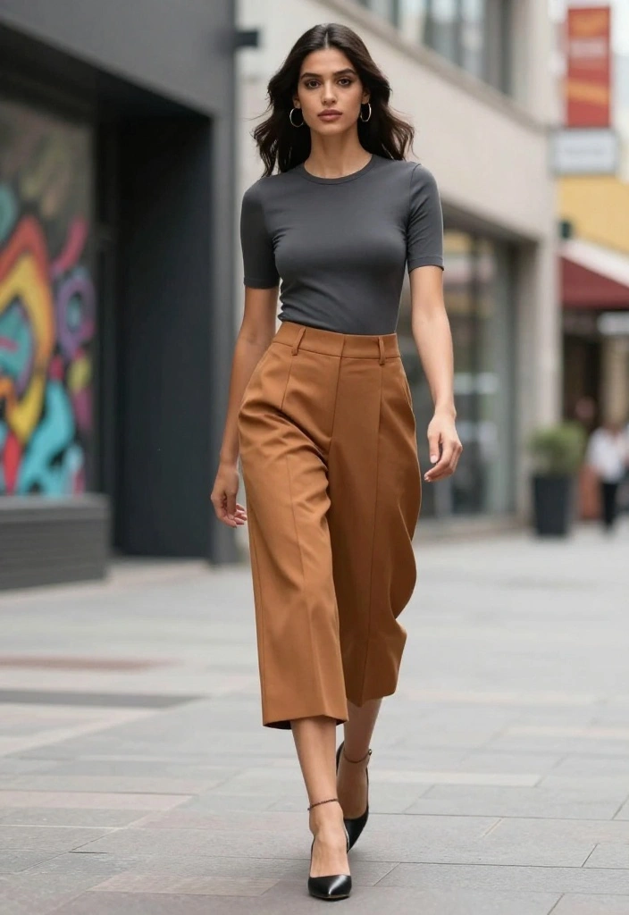22 Affordable Vintage Outfit Ideas for Women (Style on a Budget! #10 is a Gem!) - 11. Culottes with a Fitted Top 1