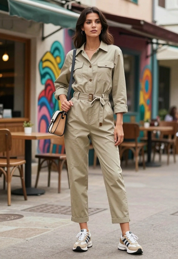 22 Laid-Back & Chic Comfy Summer Outfits for Women (Say Goodbye to Fashion Stress!) - 19. Lightweight Utility Jumpsuit 1