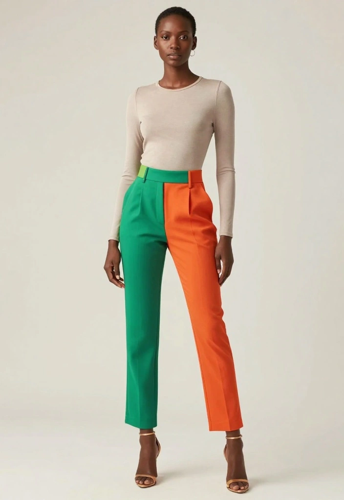 22 Timeless Outfit Inspirations for a Classy Date Night (Your Closet Will Thank You!) - 14. Colorful Trousers with a Neutral Top 1