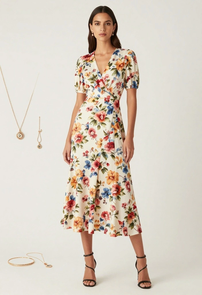 22 Timeless Outfit Inspirations for a Classy Date Night (Your Closet Will Thank You!) - 18. Elegant Floral Dress 1