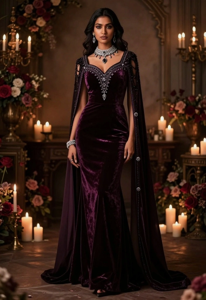 25 Enchantingly Dark Goth Looks That Will Inspire Your Wardrobe! - 10. Elegant Evening Gown 1