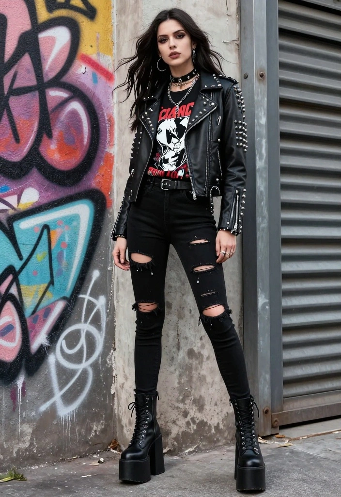 25 Enchantingly Dark Goth Looks That Will Inspire Your Wardrobe! - 2. Punk Goth Fusion 1