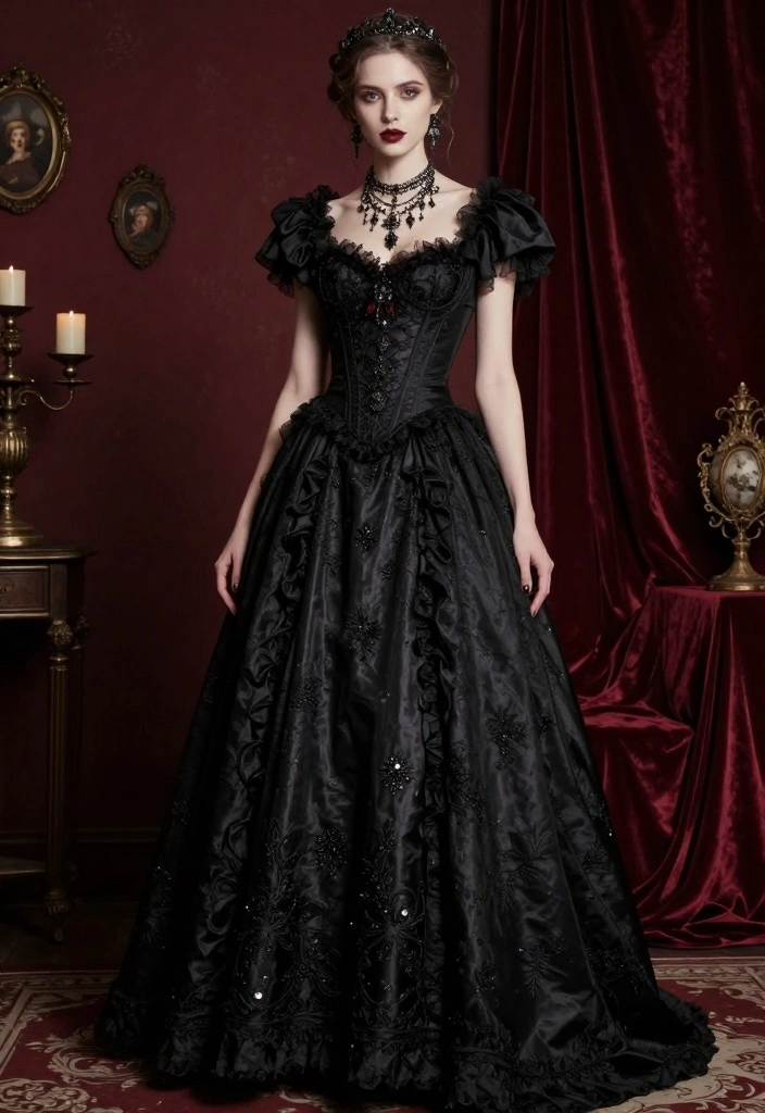 25 Enchantingly Dark Goth Looks That Will Inspire Your Wardrobe! - 21. Glamorous Gothic Vintage 1