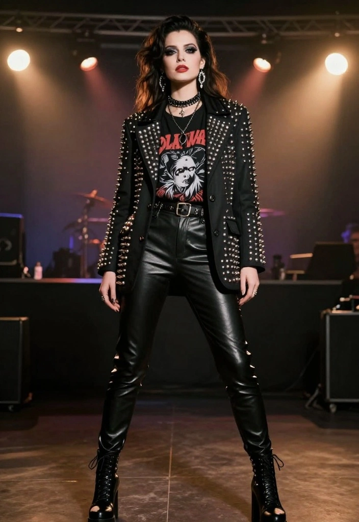 25 Enchantingly Dark Goth Looks That Will Inspire Your Wardrobe! - 9. Vintage Rocker Glam 1