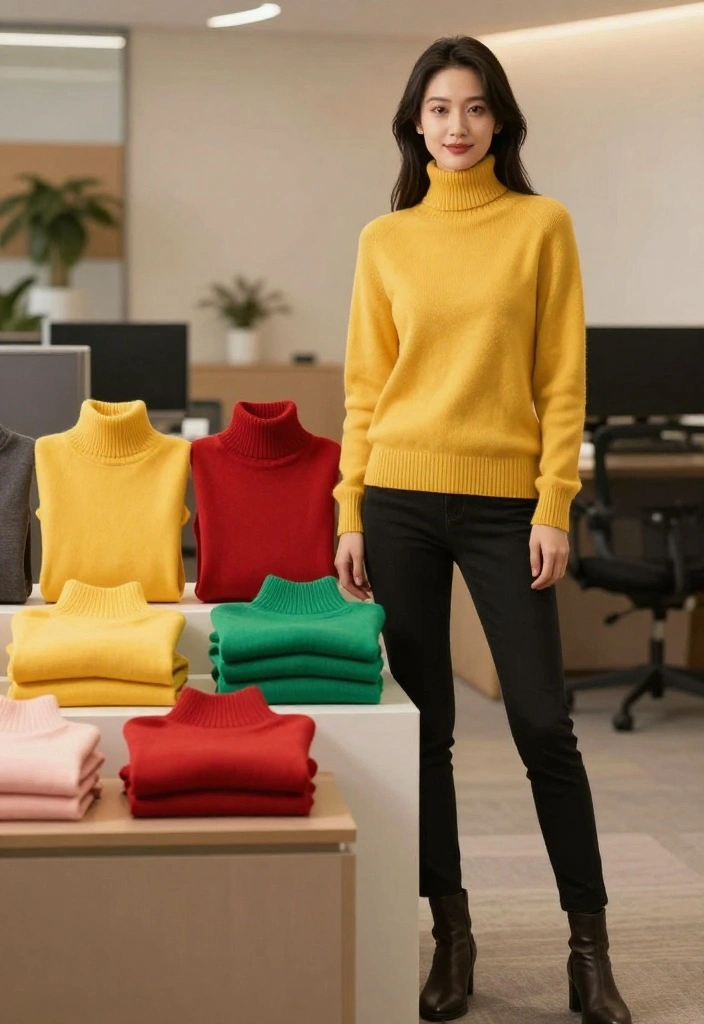 25 Office Winter Outfit Ideas That Will Make You Want to Get Dressed Up Every Day (You’ll Adore #6!) - 15. Brightly Colored Turtlenecks 1