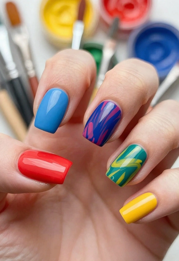 30 Chic New Years Eve Nails That Will Elevate Your Holiday Look! - 13. Artsy Brush Strokes 1