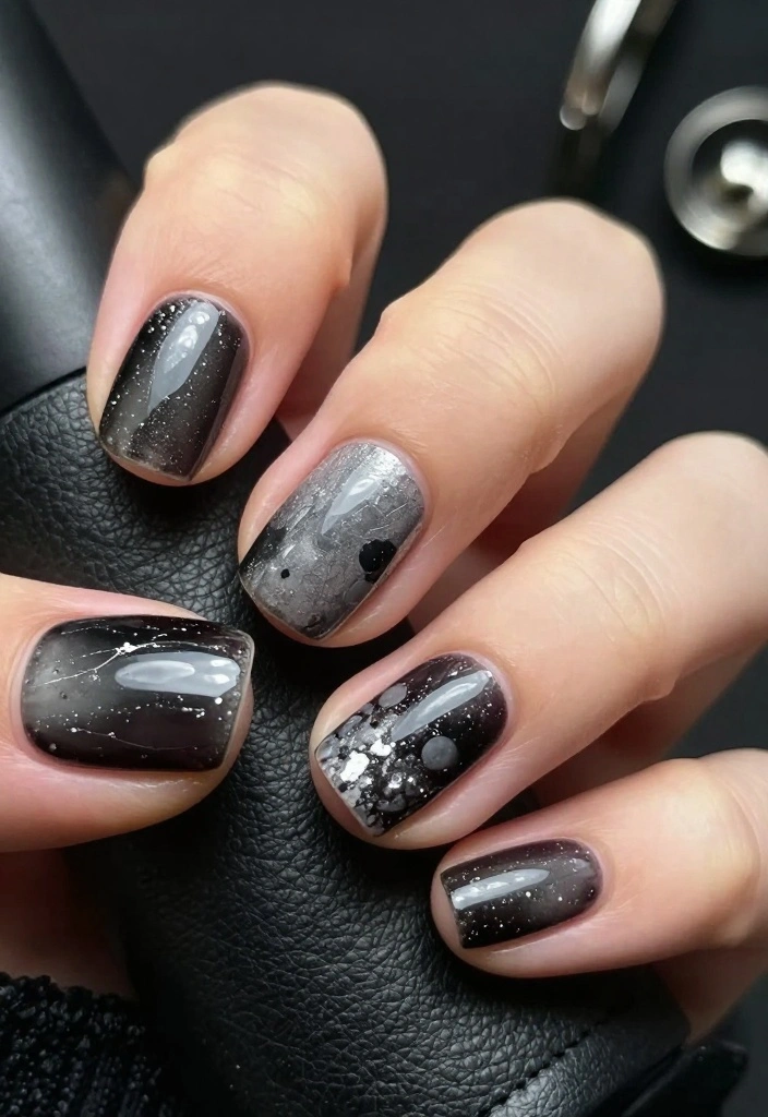 30 Chic New Years Eve Nails That Will Elevate Your Holiday Look! - 15. Grunge-Inspired Nail Art 1