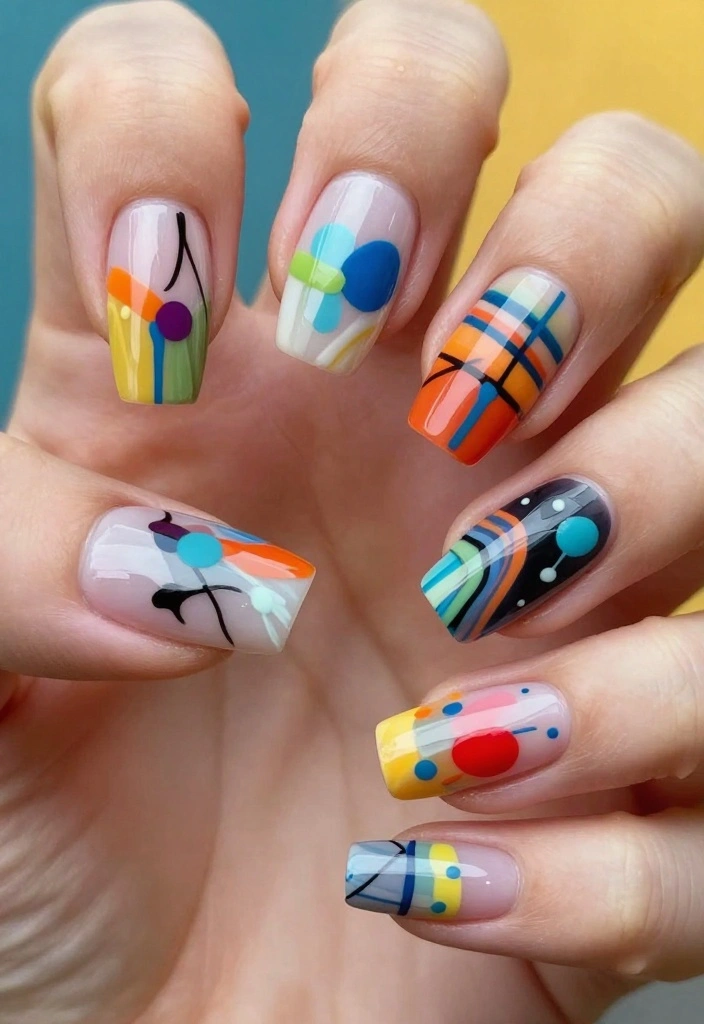 30 Chic New Years Eve Nails That Will Elevate Your Holiday Look! - 20. Abstract Nail Art 1