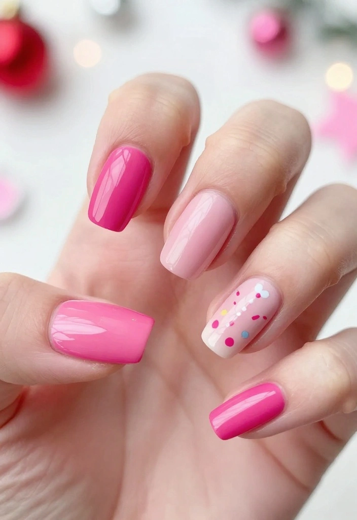 30 Chic New Years Eve Nails That Will Elevate Your Holiday Look! - 25. Playful Pinks 1