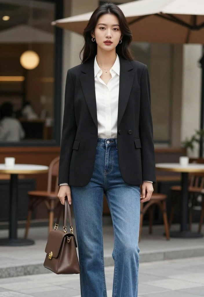30 Versatile Professional Outfit Ideas for Women That Transition from Desk to Dinner! - 1. The Classic Blazer and Jeans Combo 1