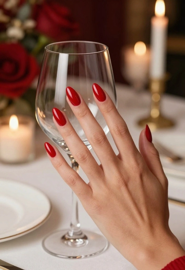 8 Seasonal Acrylic Nails Almond Colors That Will Brighten Up Your Look (Don't Miss #3!) - 7. Bold Red 1