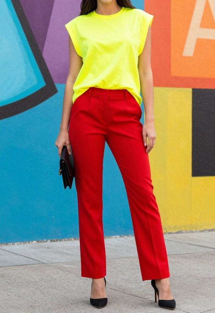 9 Basic Outfits with Style: Color Combinations That Wow! - 4. Bold and Bright: Energetic Combinations 1
