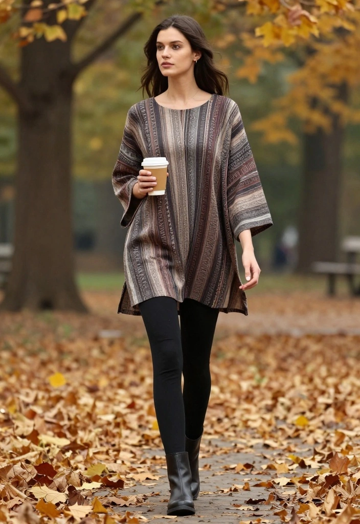 Fall in Love with These 13 Layering Outfit Ideas for Effortless Autumn Style! - 12. Tunic + Leggings 1