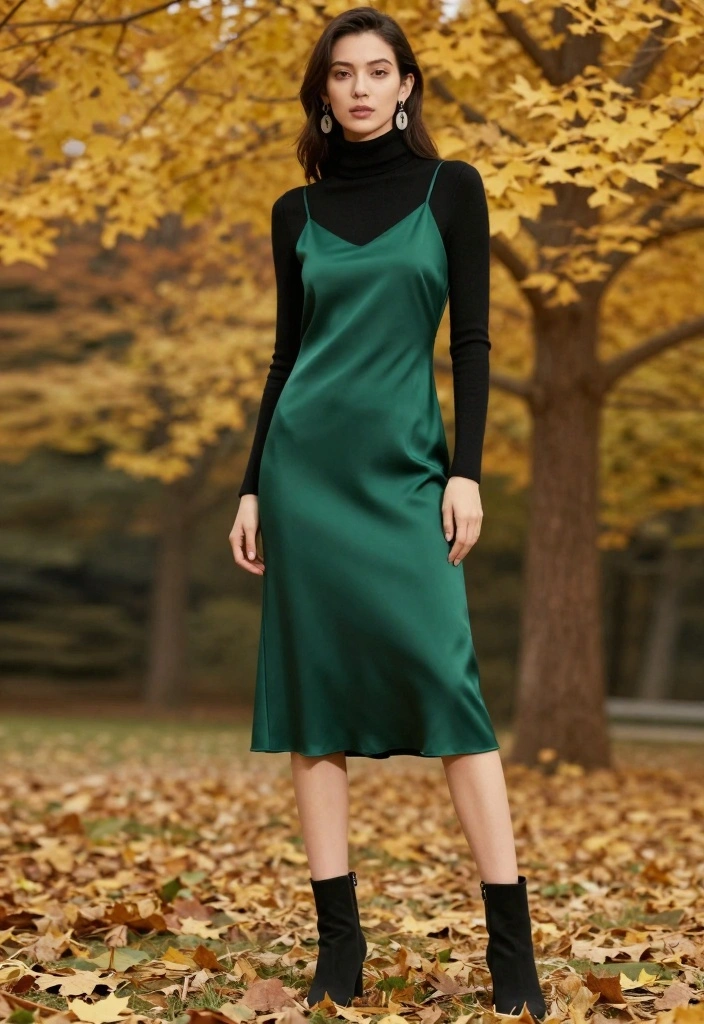 Fall in Love with These 13 Layering Outfit Ideas for Effortless Autumn Style! - 3. Turtleneck + Slip Dress 1