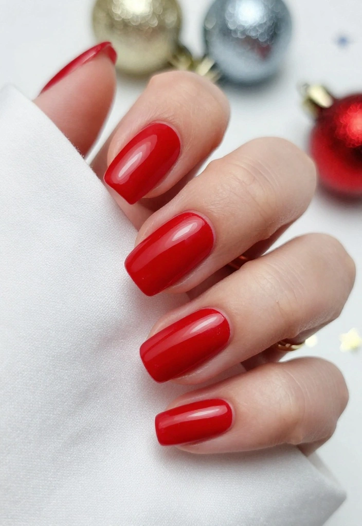 10 Festive Red Nails Ideas That Will Make You the Star of Any Holiday Party! (Don't Miss #5!) - 1. Classic Red with a Glossy Finish 1