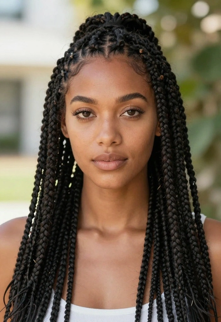 10 Stunning Hairstyles to Rock with Knotless Braids (You Won't Believe #5!) - 6. Casual Twisted Halo 1