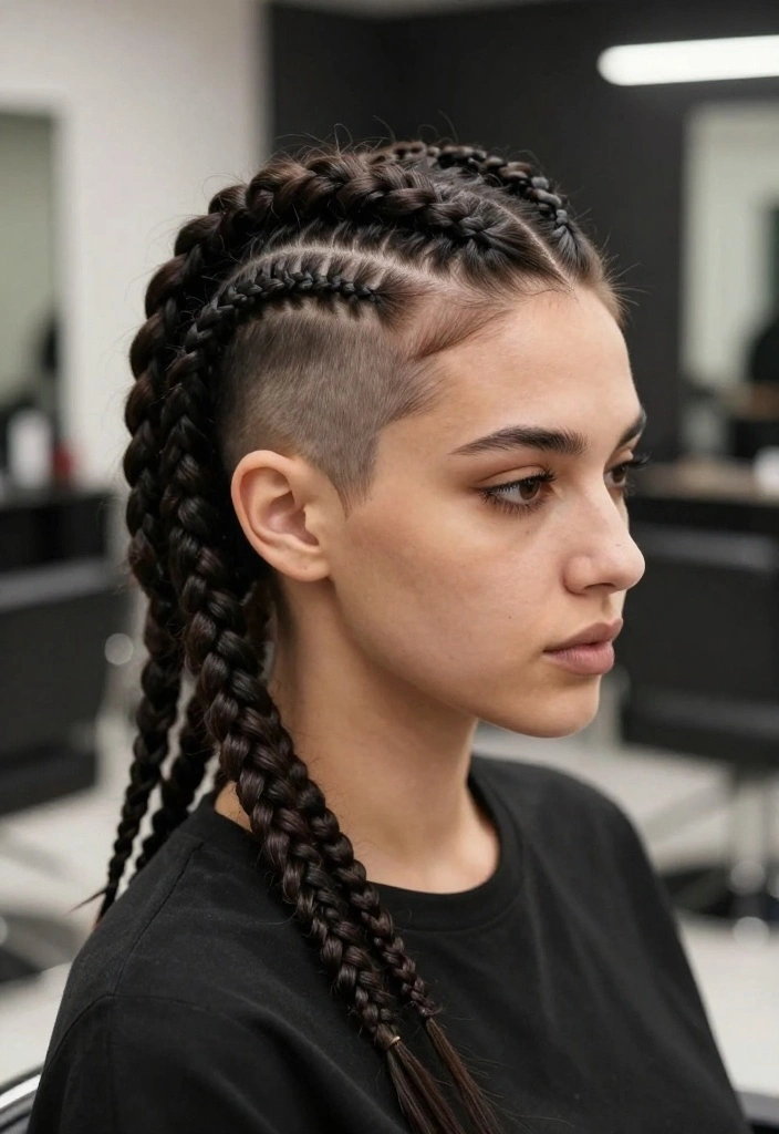 10 Stunning Hairstyles to Rock with Knotless Braids (You Won't Believe #5!) - 7. Edgy Undercut with Braids 1