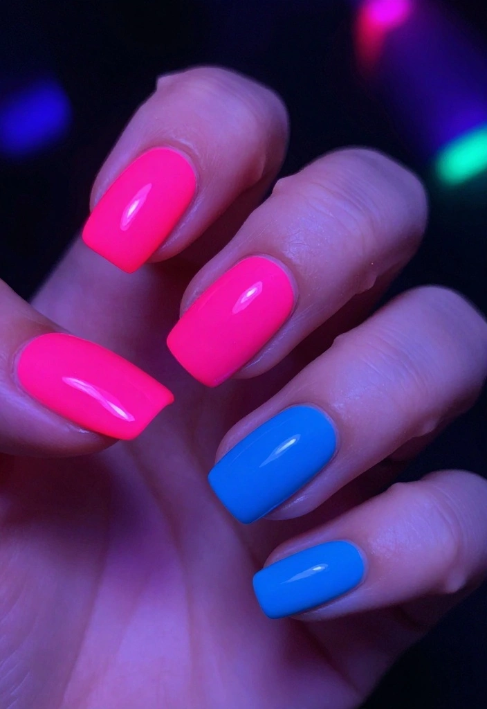 11 Bold and Creative New Year's Eve Nails That Will Turn Heads! - 10. Neon Party Nails 1
