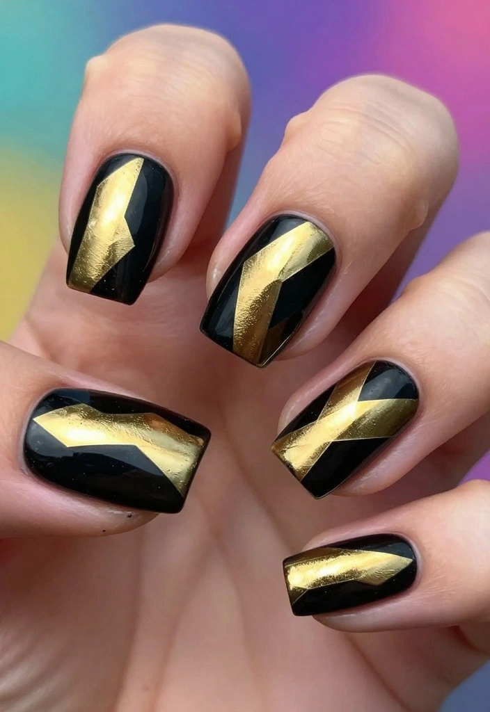 11 Bold and Creative New Year's Eve Nails That Will Turn Heads! - 2. Bold Geometric Patterns 1