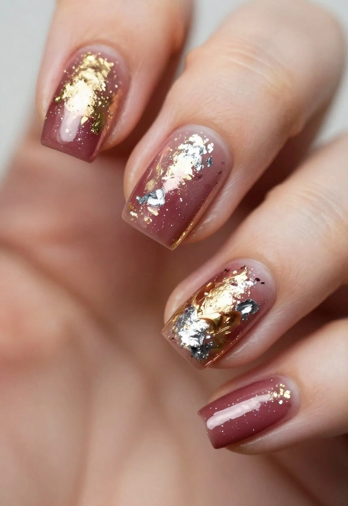 11 Bold and Creative New Year's Eve Nails That Will Turn Heads! - 4. Festive Foil Accents 1