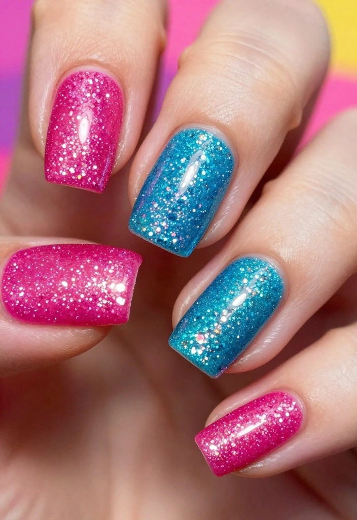 11 Bold and Creative New Year's Eve Nails That Will Turn Heads! - 5. Retro 70s Glitter 1