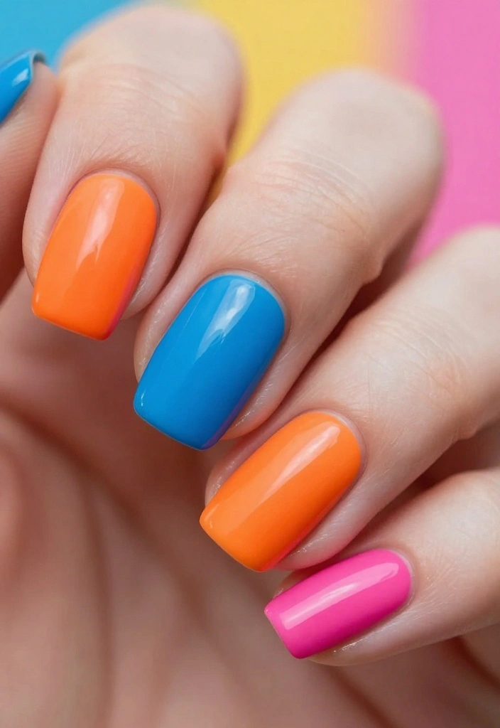 11 Bold and Creative New Year's Eve Nails That Will Turn Heads! - 8. Color Block Delight 1