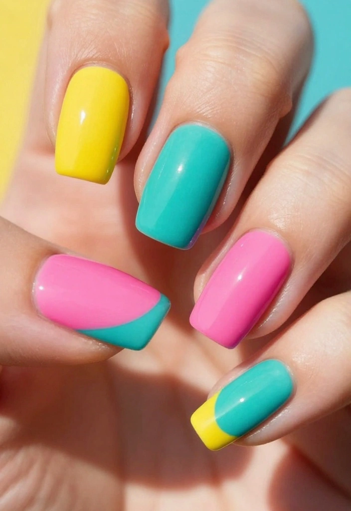 11 Natural Nail Techniques That Will Make You a Nail Art Pro in No Time! - 8. Color Block Nails 1