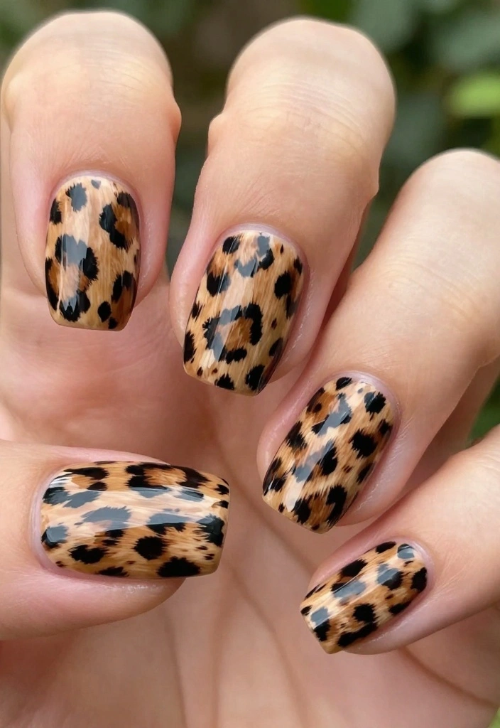 14 DIY Acrylic Nail Designs That Will Transform Your Look (Don't Miss #9!) - 10. Animal Print Chic 1