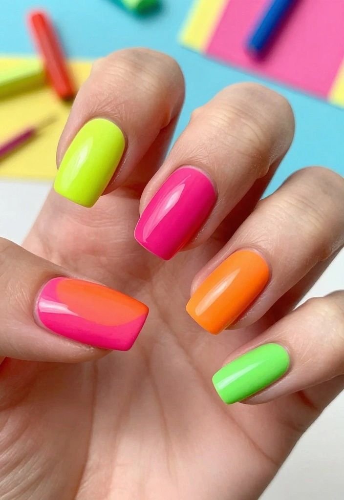 14 DIY Acrylic Nail Designs That Will Transform Your Look (Don't Miss #9!) - 11. Color Blocked Perfection 1