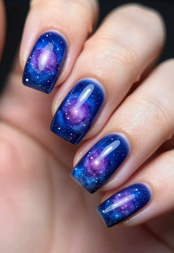 14 DIY Acrylic Nail Designs That Will Transform Your Look (Don't Miss #9!) - 2. Galaxy Nails 1