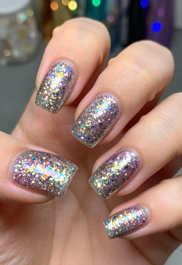 14 DIY Acrylic Nail Designs That Will Transform Your Look (Don't Miss #9!) - 5. Glitter Bomb 1