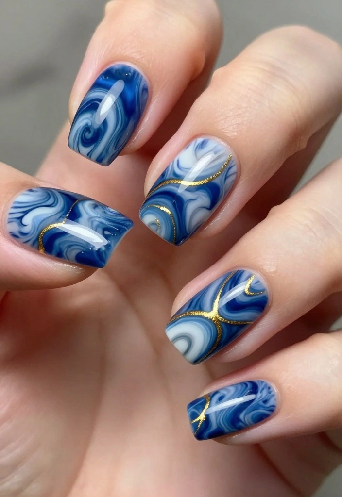 14 DIY Acrylic Nail Designs That Will Transform Your Look (Don't Miss #9!) - 7. Marbled Magic 1