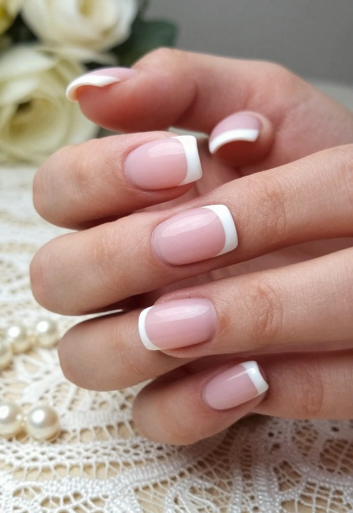 14 Matching Bridal Party Nails Colors That Will Make Your Photos Pop! - 1. Classic French Manicure 1
