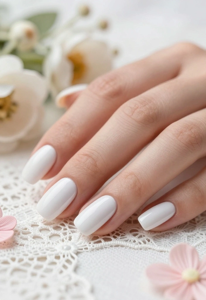 14 Matching Bridal Party Nails Colors That Will Make Your Photos Pop! - 11. Classic White Polish 1