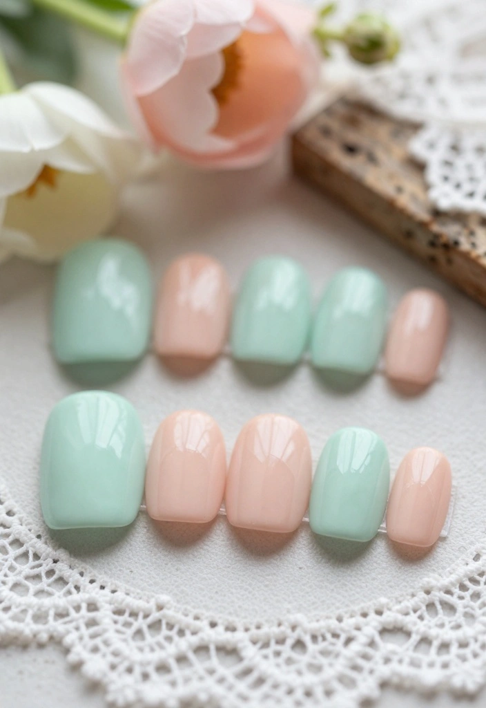 14 Matching Bridal Party Nails Colors That Will Make Your Photos Pop! - 12. Charming Pastel Colors 1