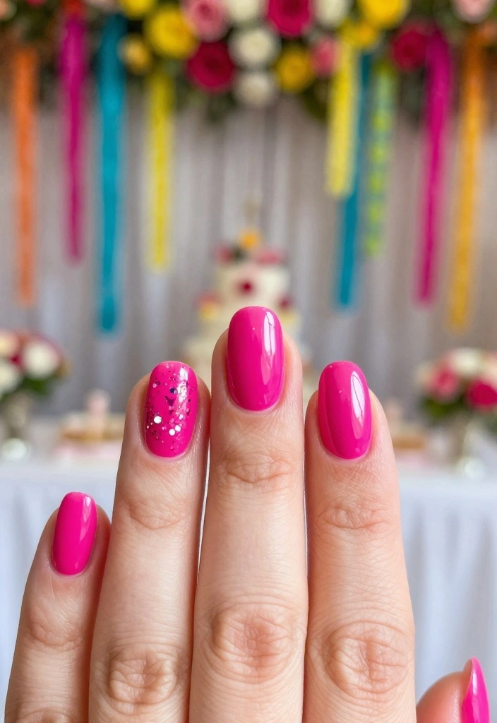 14 Matching Bridal Party Nails Colors That Will Make Your Photos Pop! - 14. Vibrant Fuchsia 1