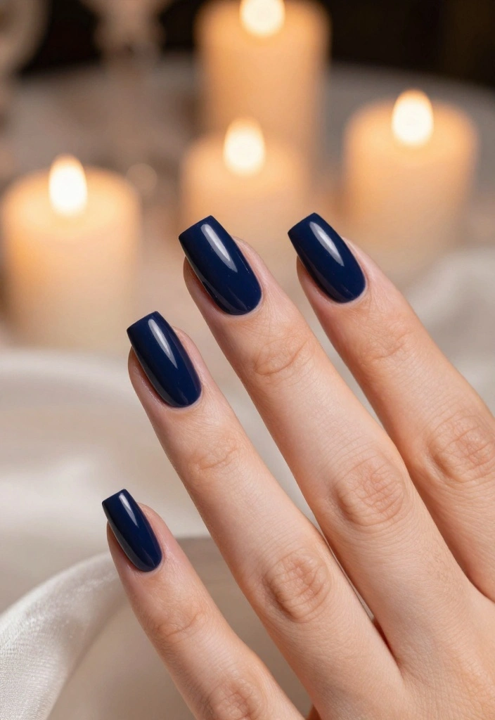 14 Matching Bridal Party Nails Colors That Will Make Your Photos Pop! - 8. Navy Blue Sophistication 1
