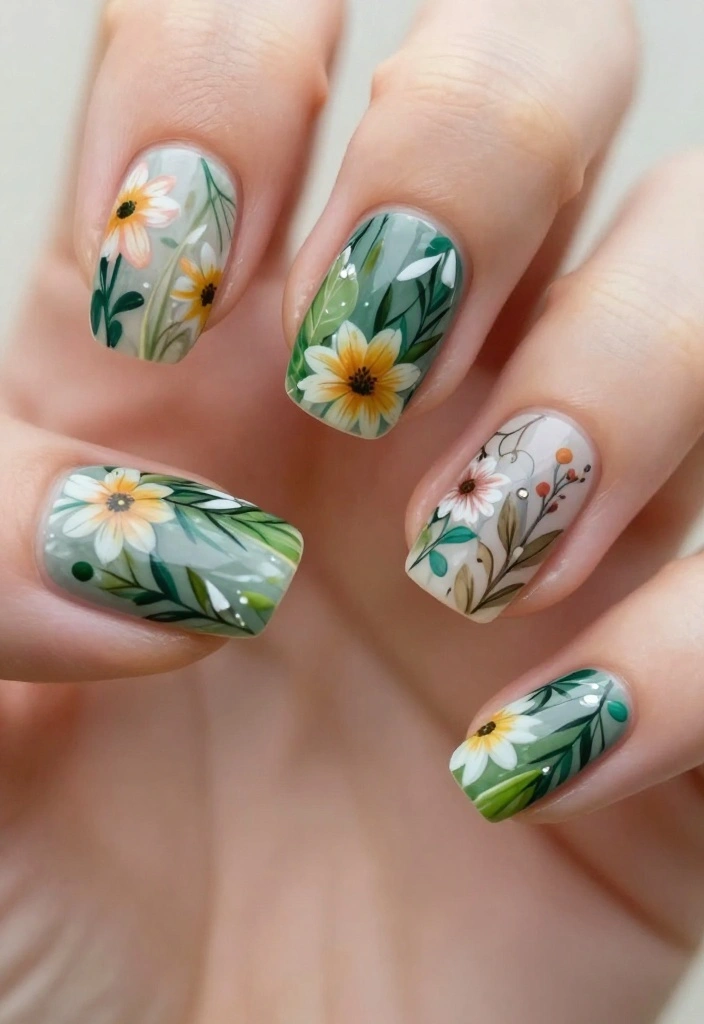 15 Funky Nails Trends You Need to Try Right Now (Warning: #8 Is a Showstopper!) - 7. Nature-Inspired Nails 1
