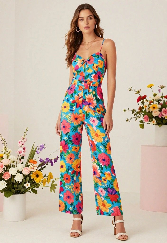 18 Stylish Valentine's Outfits That Will Make You the Star of the Night! - 14. Whimsical Floral Jumpsuit 1