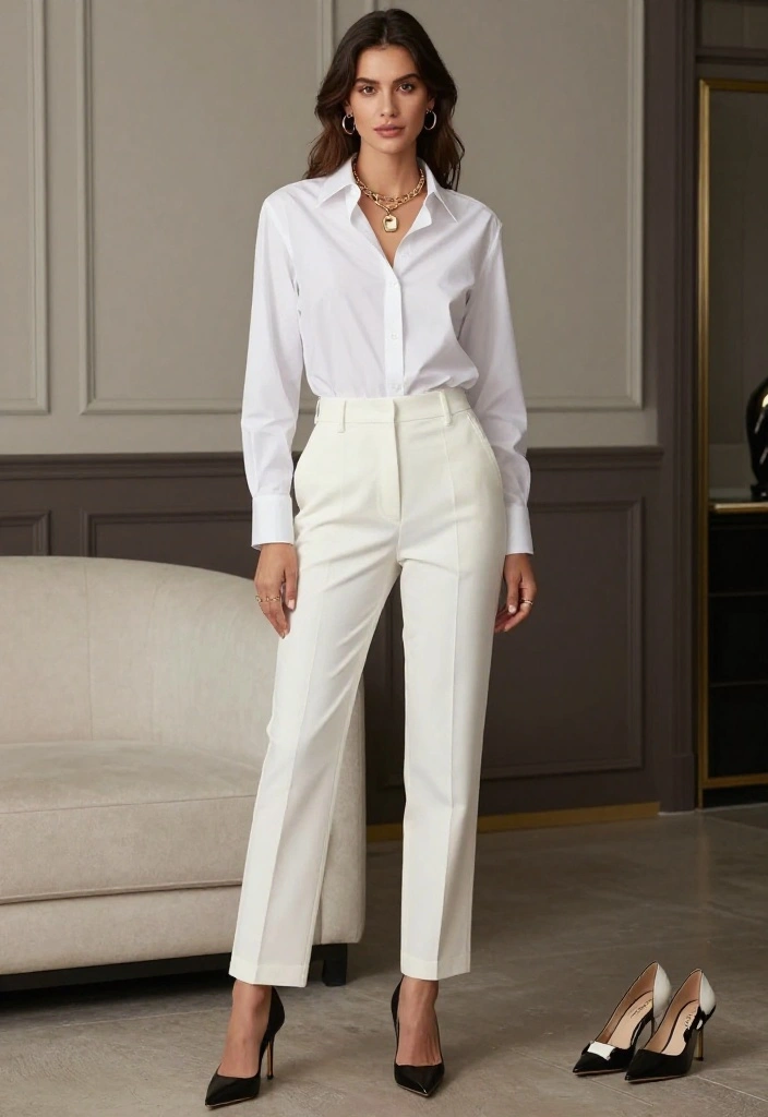 18 Stylish Valentine's Outfits That Will Make You the Star of the Night! - 15. Classic White Button-Up 1