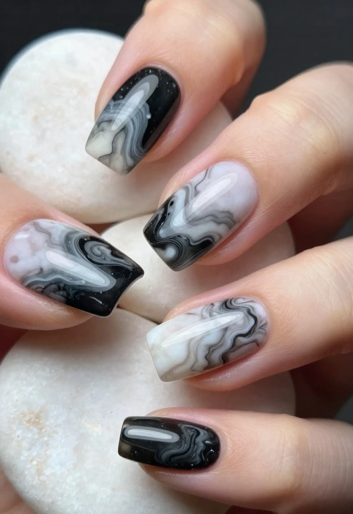 18 Unforgettable Gel Nail Styles for Every Occasion (You’ll Want to Try #7!) - 5. Marble Masterpieces 1